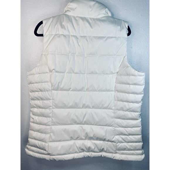 Lands End Quilted Puffer Vest Down/Feather Insulated Ivory Women Sz Large 14-16 - Picture 4 of 7